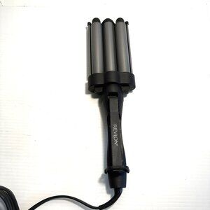 REVLON 3 Barrel Jumbo Hair Waver Long-Lasting, Natural Looking Waves Grey Tested